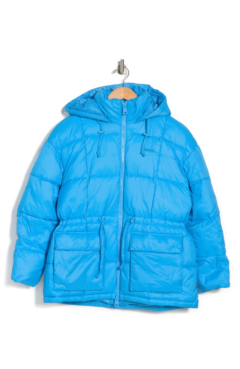 Levi's<sup>®</sup> Cinch Waist Hooded Puffer Jacket, Alternate, color,