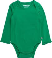 RuffleButts Baby/Toddler Girls Knit Long Sleeve Ruffle Layering Bodysuit