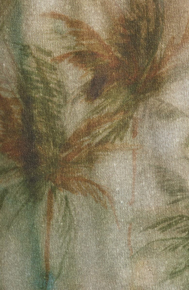 Bugatchi Palm Tree Graphic Linen & Cotton Polo Sweater, Alternate, color, Limestone