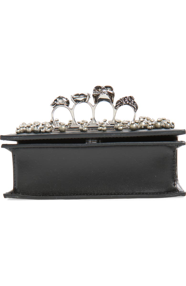 McQueen Mini Jewelled Satchel, Alternate, color, Black/ Silver
