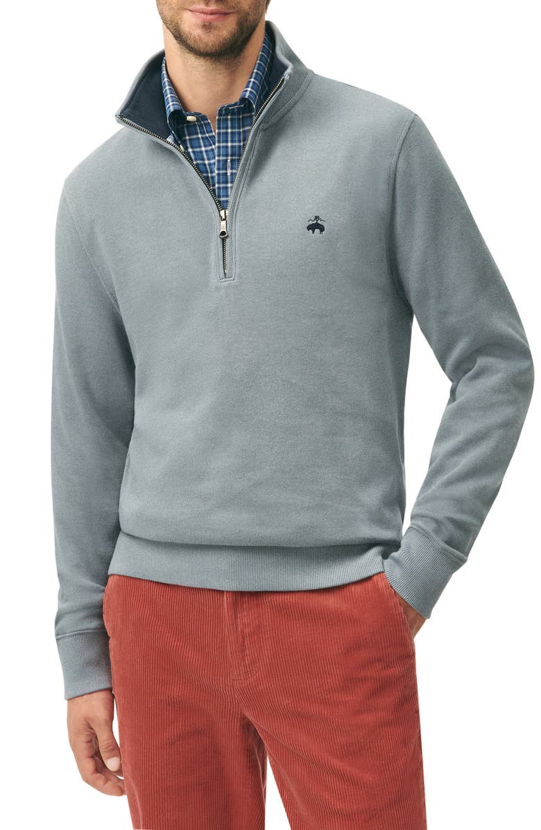 Brooks Brothers French Rib Quarter Zip Pullover, Main, color, 