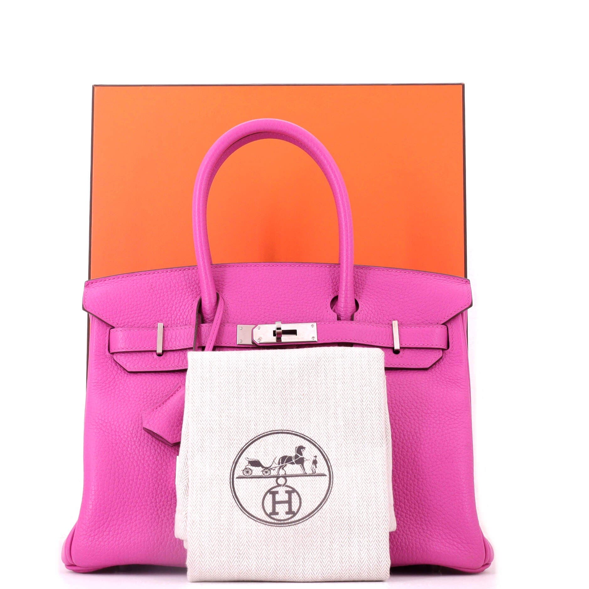 Birkin Handbag Pink Clemence with Palladium Hardware 30, Alternate, color, Rose Pourpre