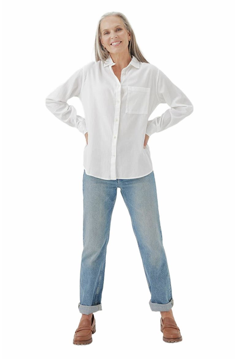 Organic Cotton Sunset Lightweight Cotton Classic Shirt, Alternate, color, White