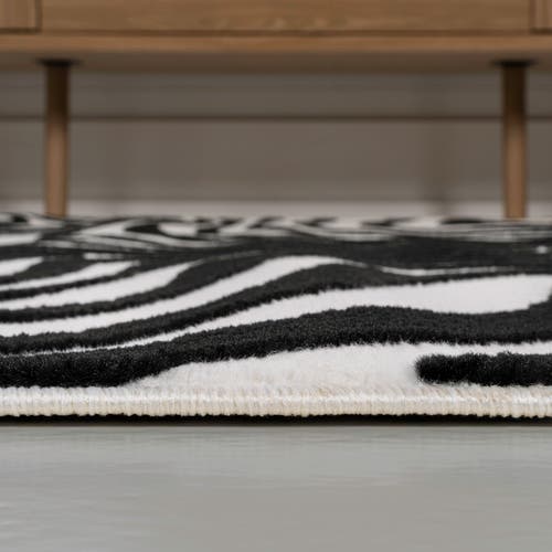 Jonathan Y Maribo High-low Abstract Groovy Striped Indoor/outdoor Area Rug In Black