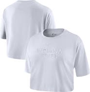 Nike Women's Nike  White Indiana Fever Basketball Tonal Wordmark Cropped T-Shirt