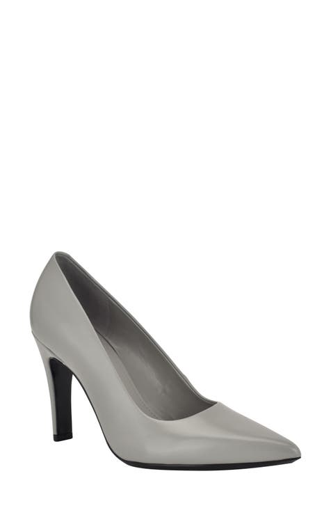 Gray chunky heels hotsell