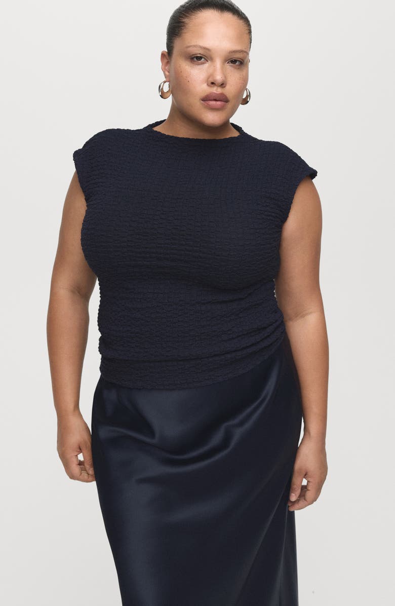 MANGO Satin Maxi Skirt, Alternate, color, Navy