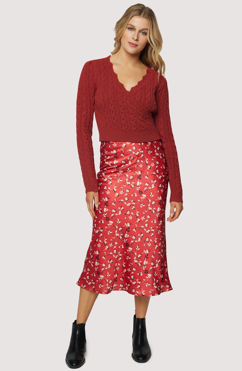 Lost + Wander Falling in Love Midi Skirt, Alternate, color, 