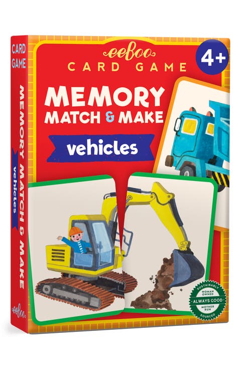 Kids' Vehicles Memory Match & Make Game