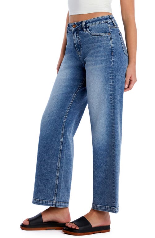 Hint Of Blu Clever High Waist Wide Leg Jeans In 90s Blue