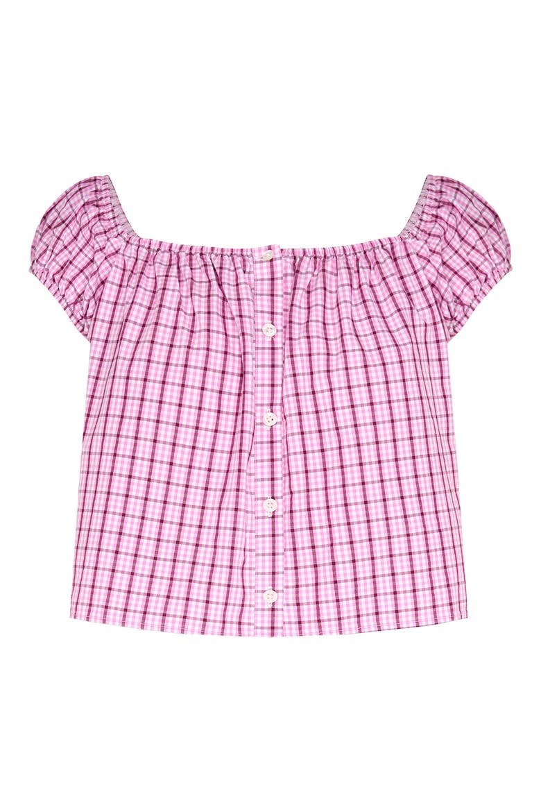 Kickback Casuals Cap Sleeve Sleep Top, Alternate, color, TULIP PINK PLAID BEHAVIOR