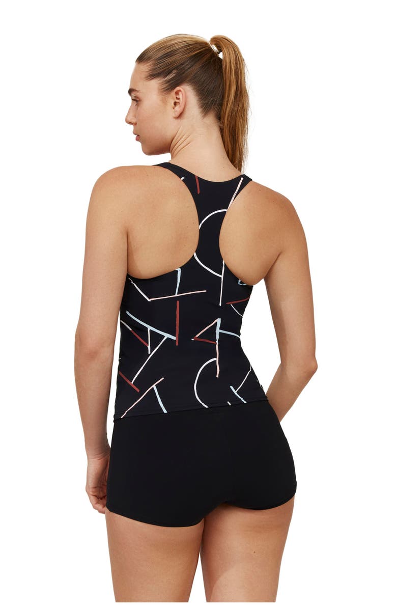Free Sport by Gottex Kai Scoop Neck Tankini Top, Alternate, color, Multi Black