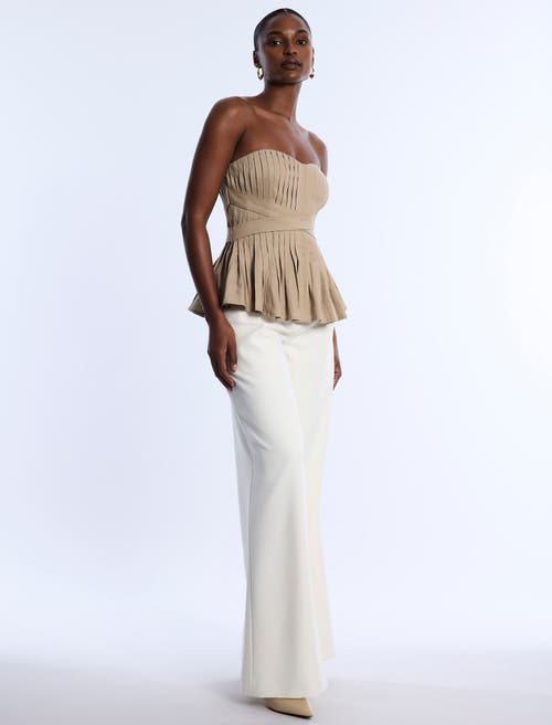Bcbg Stretch Linen Top In Neutral