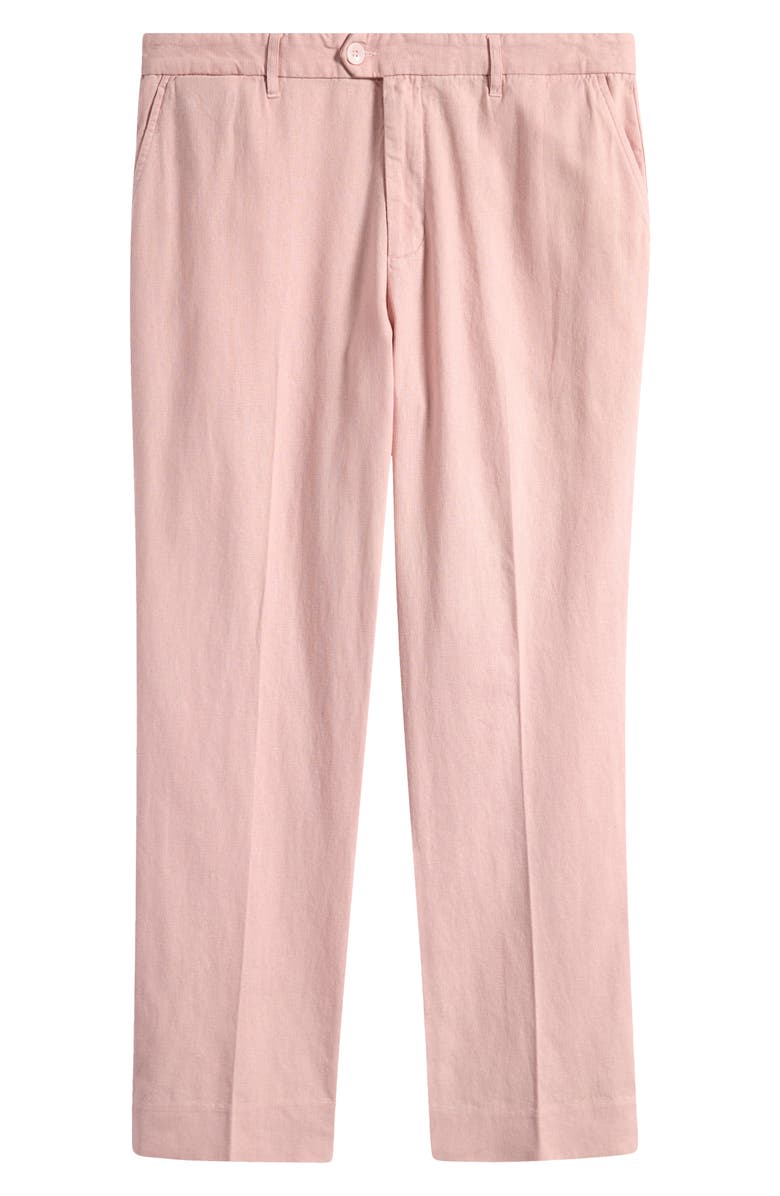 Percival Tailored Fit Pink Flat Front Linen & Cotton Suit Pants, Main, color, Dusty Pink