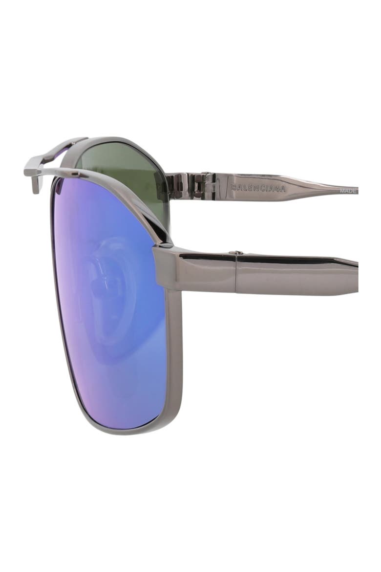 63mm Rectangle Sunglasses, Alternate, color, RUTHENIUM RUTHENIUM BLUE