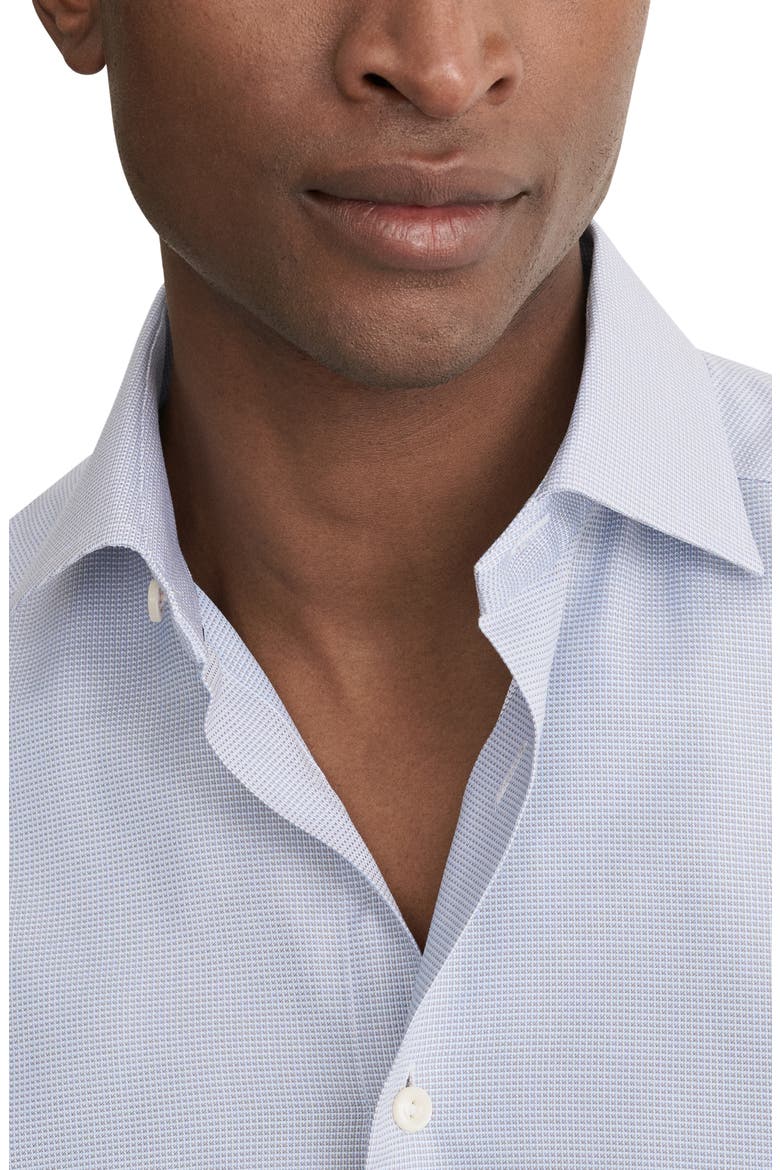 Slim Fit Cotton Dobby Dress Shirt, Alternate, color, LIGHT GREY