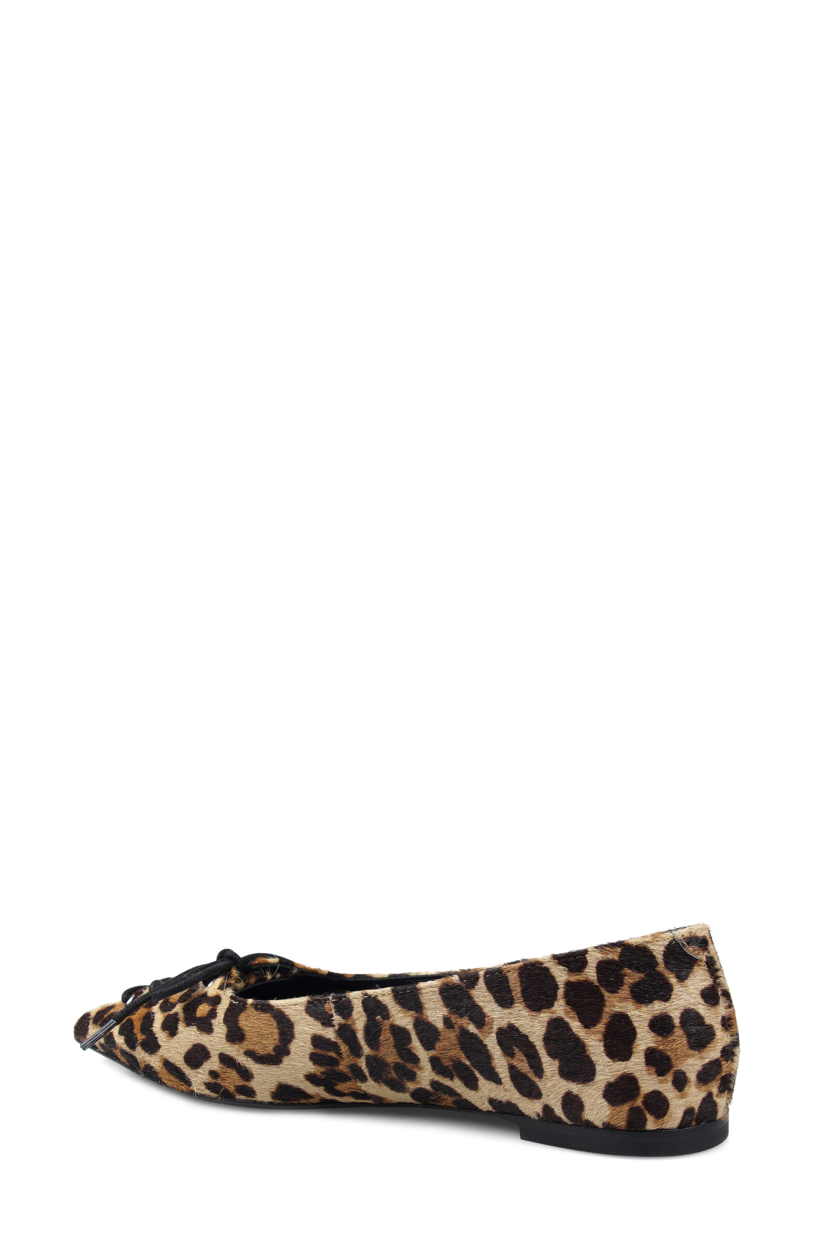 Arreza Lace-Up Pointed Toe Flat, Alternate, color, LEOPARD CALF HAIR