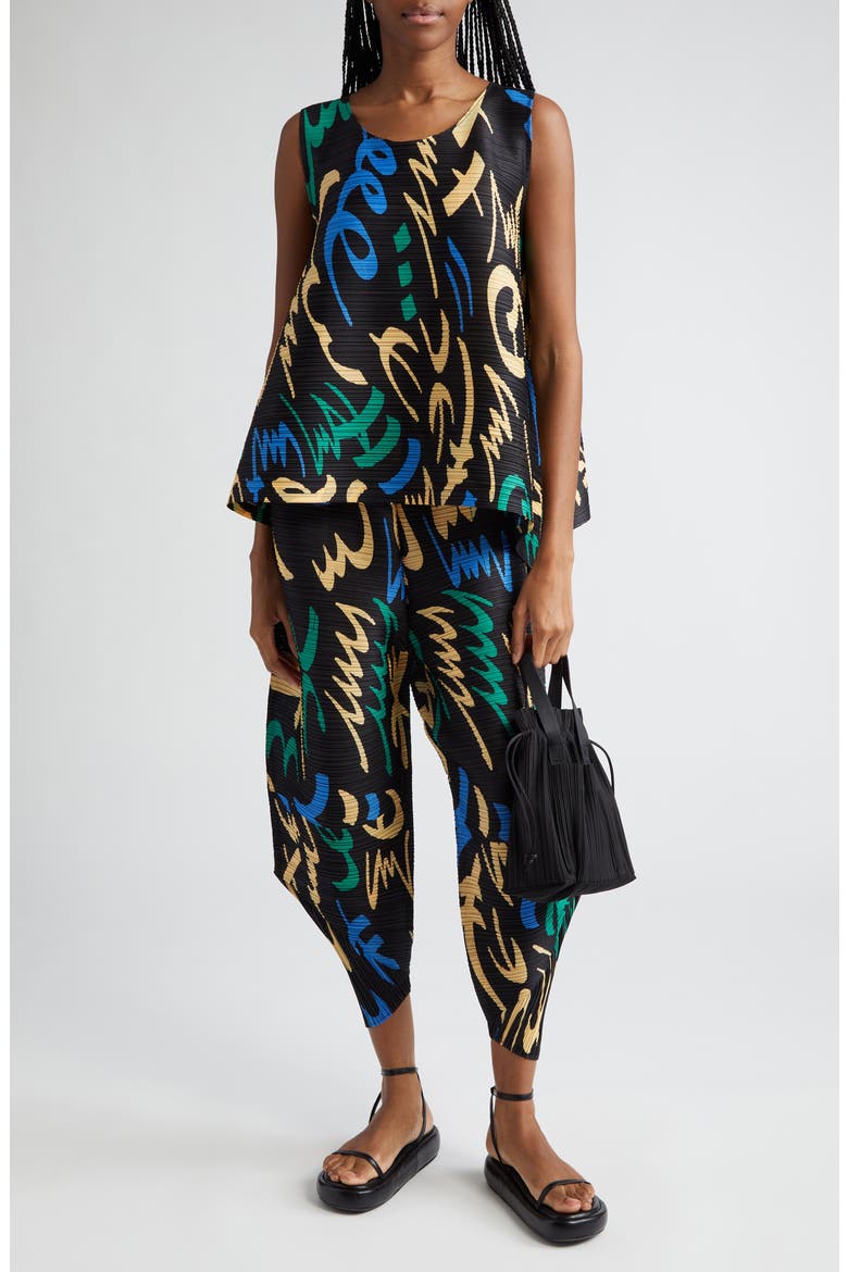 Fizzy Pleated Pants, Alternate, color, BLACK
