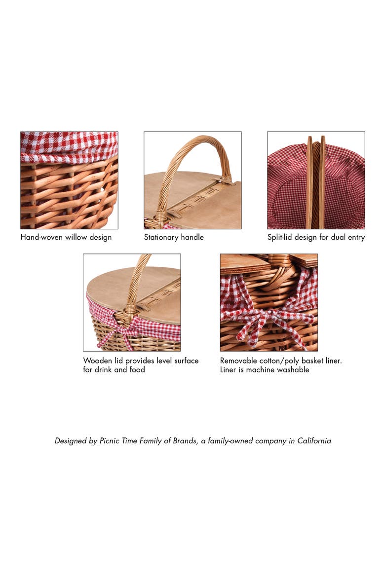 Mickey Country Basket, Alternate, color, RED