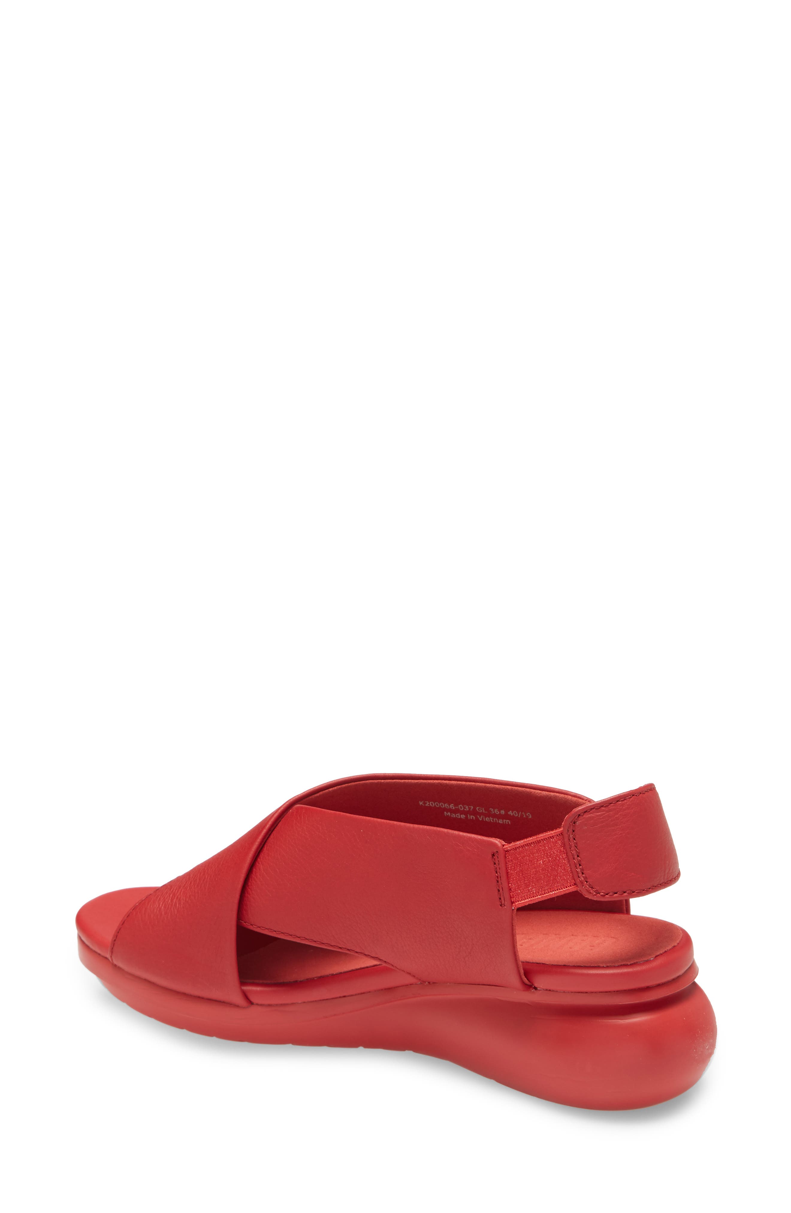Balloon Slingback Wedge Sandal, Alternate, color, NEW RED LEATHER