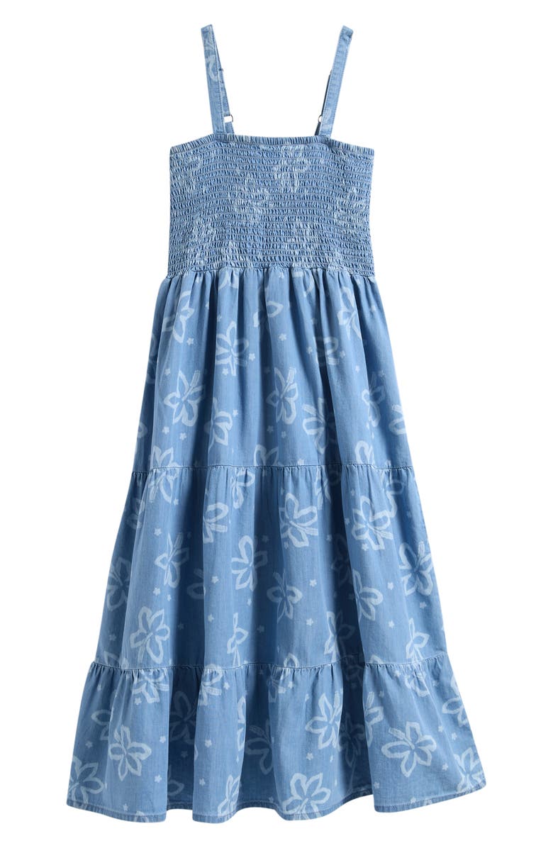 Rip Curl Kids' Tropical Dawn Smocked Tiered Dress, Main, color, Washed Blue