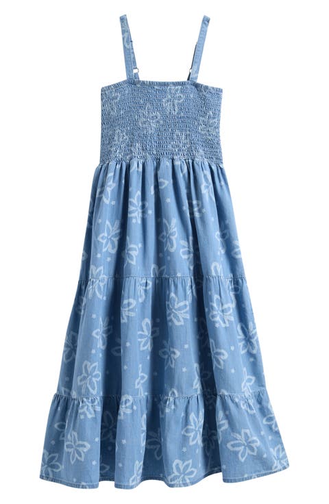 Kids' Tropical Dawn Smocked Tiered Dress (Big Kid)
