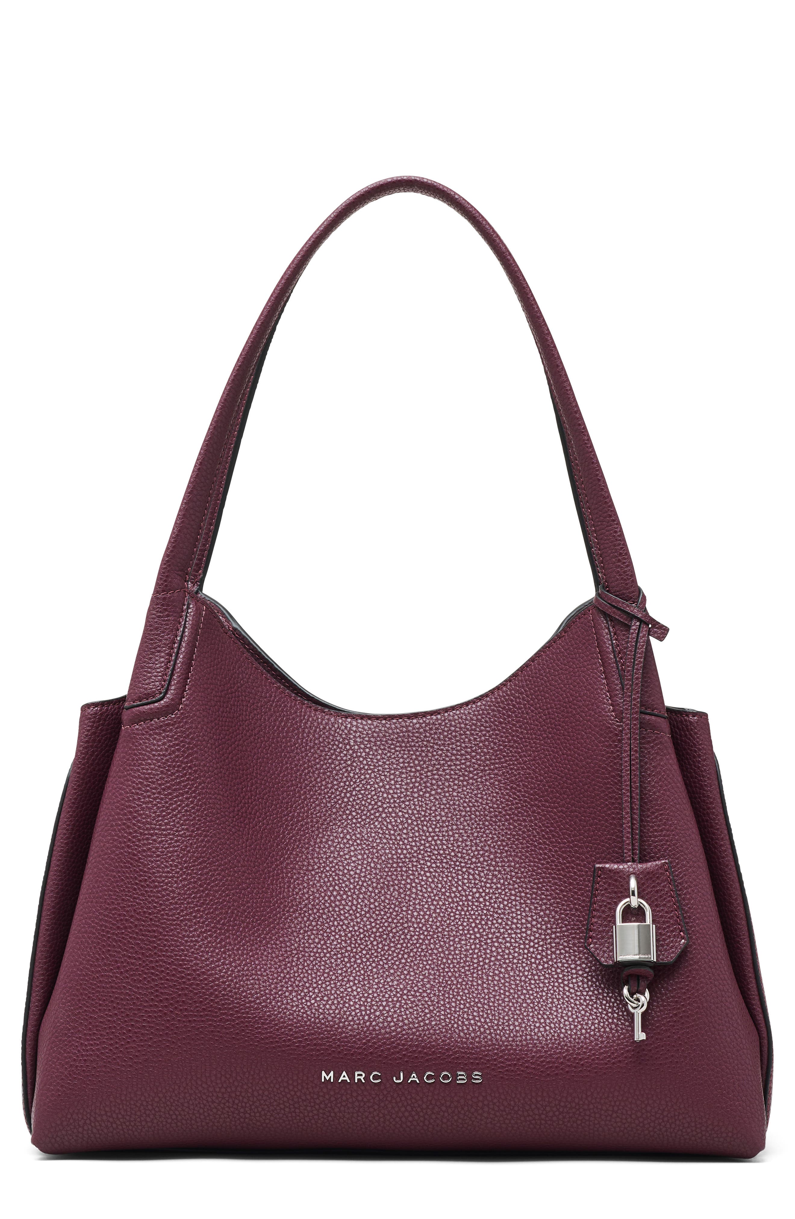 Driftwork Leather Hobo Bag, Main, color, DARK PLUM