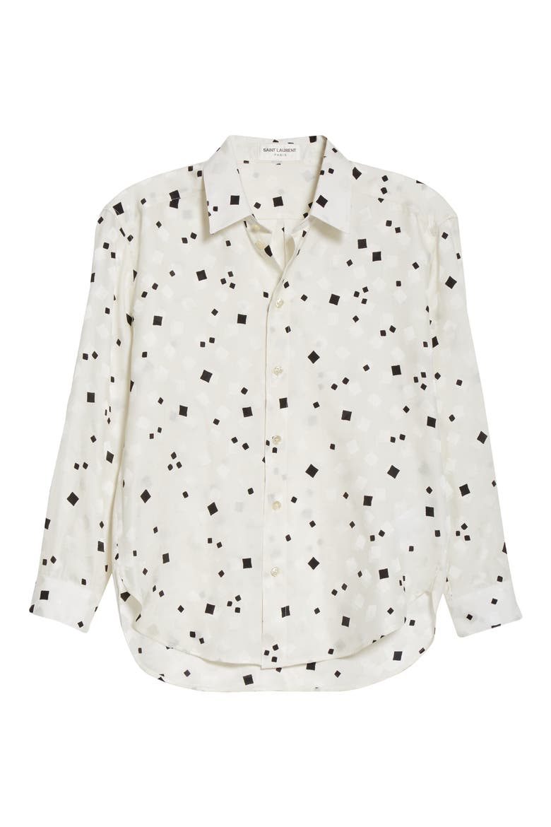 Square Dot Jacquard Shirt, Alternate, color, CRAIE NOIR
