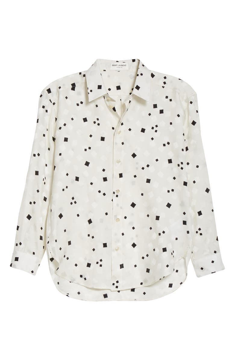 Saint Laurent Square Dot Jacquard Shirt, Alternate, color, 