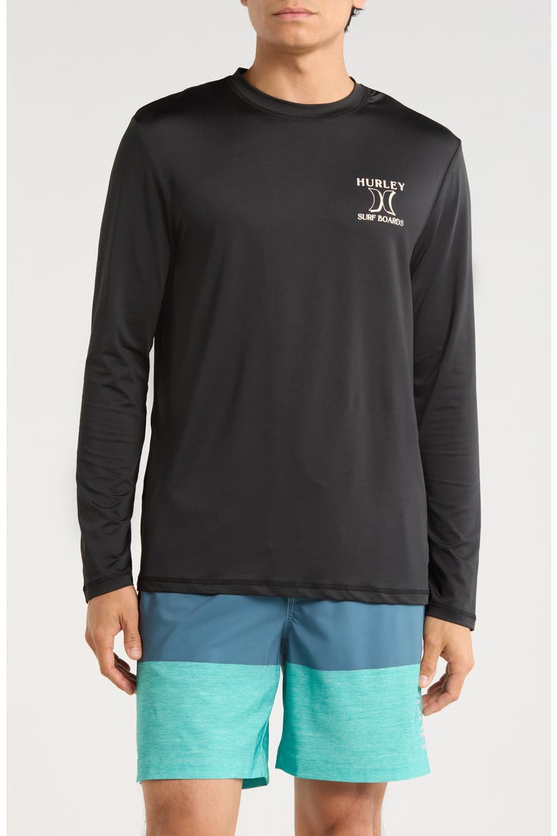 Surfboard Long Sleeve Sunshirt, Main, color, BLACK