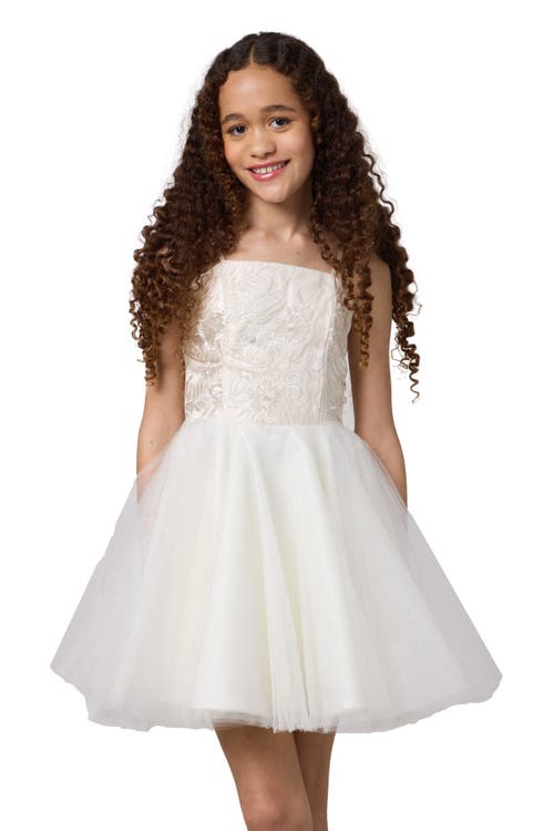 Un Deux Trois Sequin And Tulle Party Dress In White