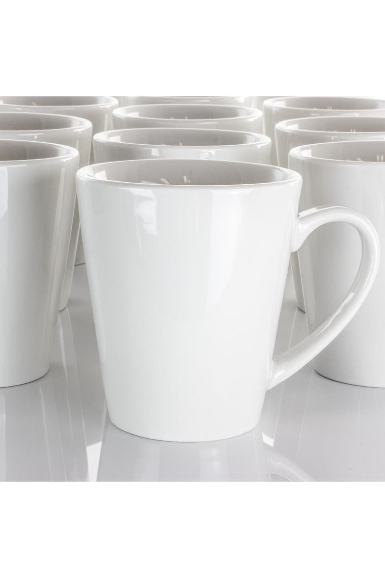 Holt 12 Piece 10 Ounce Porcelain Mug Set, Alternate, color, White