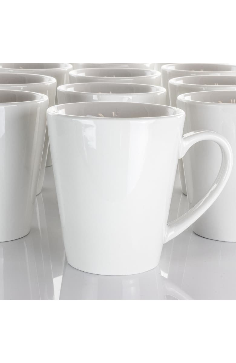Elama Holt 12 Piece 10 Ounce Porcelain Mug Set, Alternate, color, White