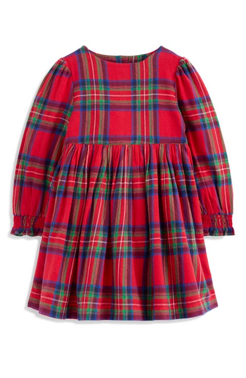 Kids' Madeline Plaid Long Sleeve Cotton Flannel Dress (Toddler, Little Kid & Big Kid)