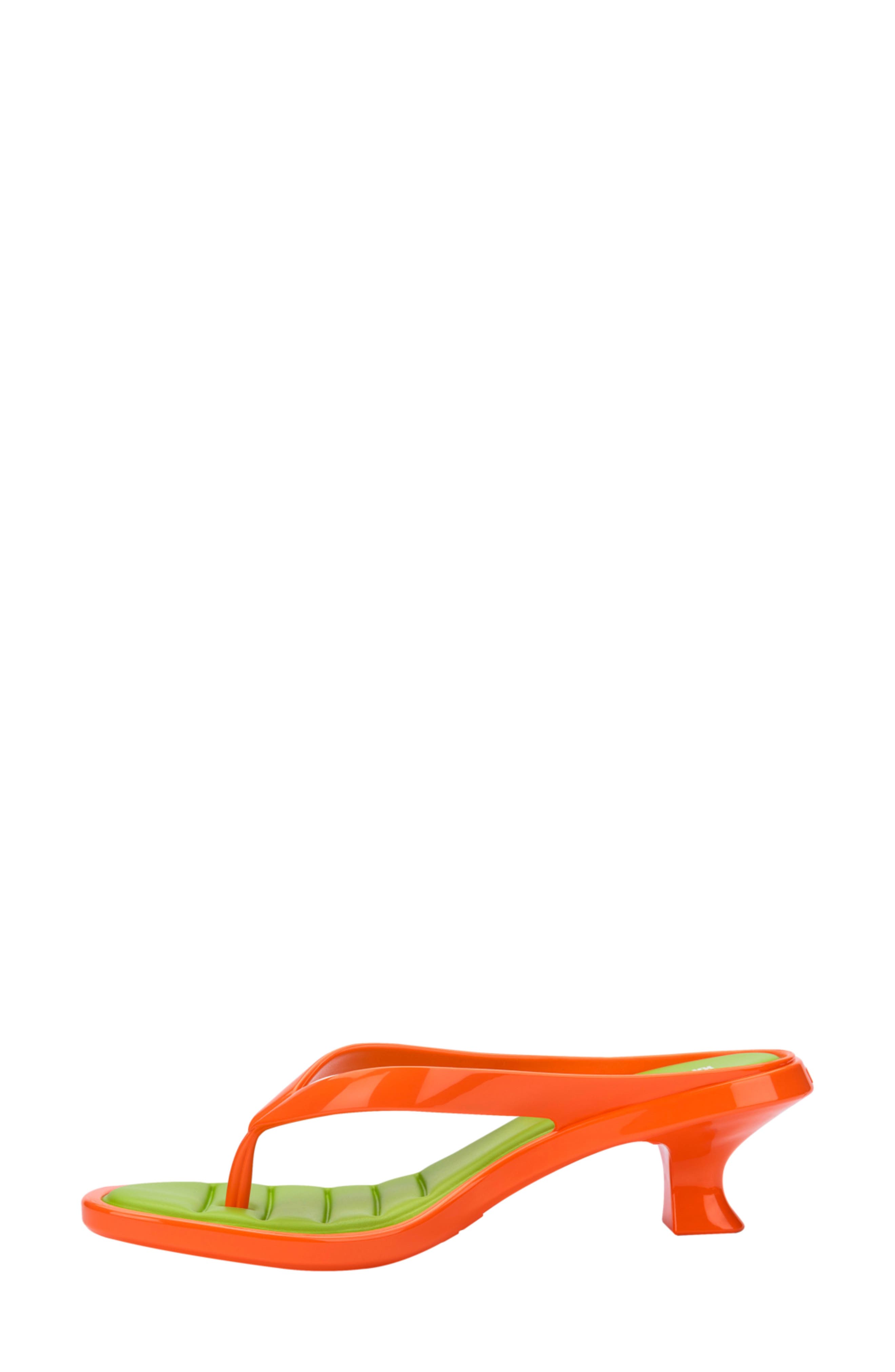 Kitten Heel Flip Flop, Alternate, color, ORANGE/GREEN