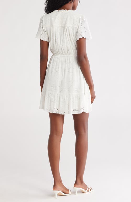 LOVESTITCH LOVESTITCH SMOCKED EYELET MINIDRESS
