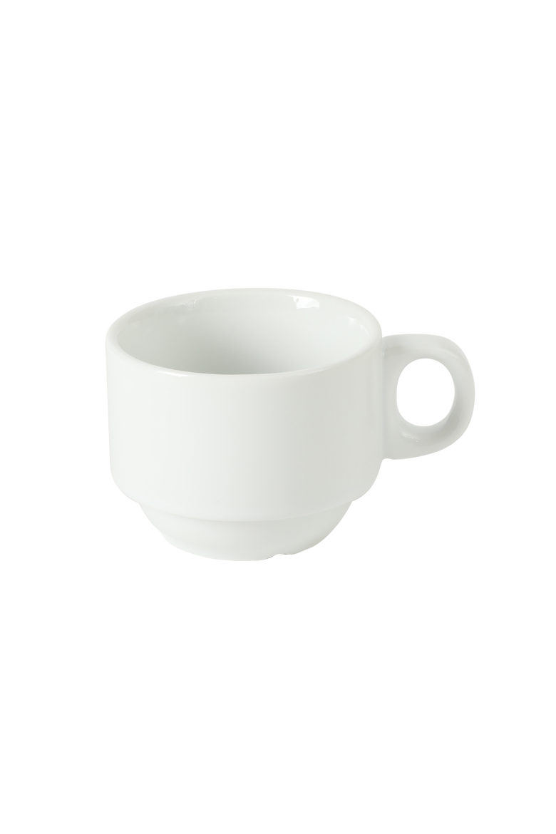 Gracious Dining 9-Piece Stoneware Espresso Cup and Saucer Set with Metal Stand, Alternate, color, White