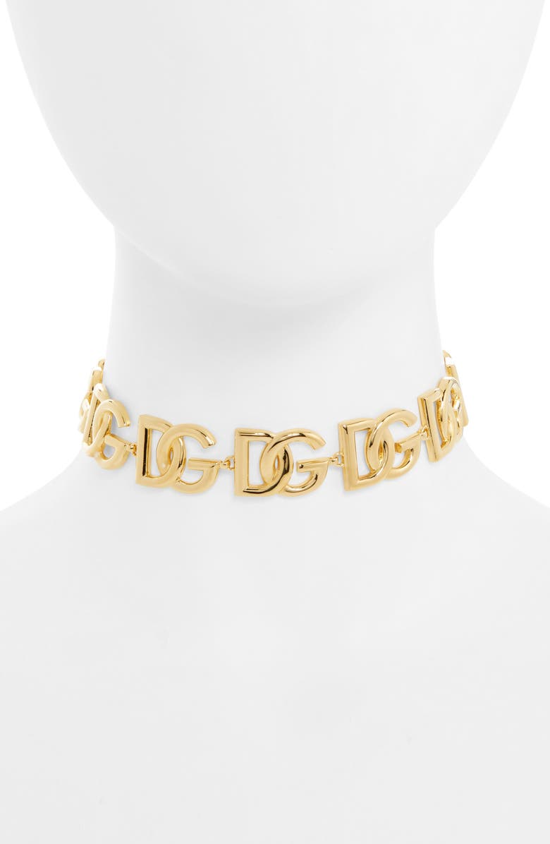 Dolce&Gabbana Logo Choker Necklace, Main, color,