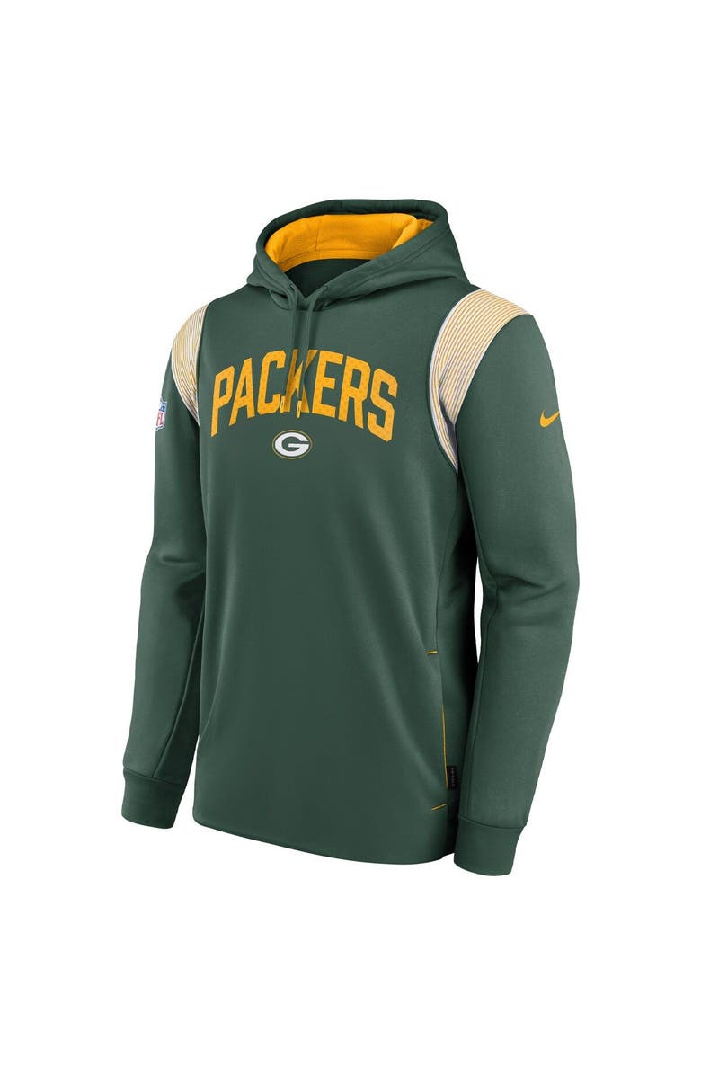 Nike Men's Nike Green Green Bay Packers Sideline Athletic Stack Performance Pullover Hoodie, Alternate, color, 