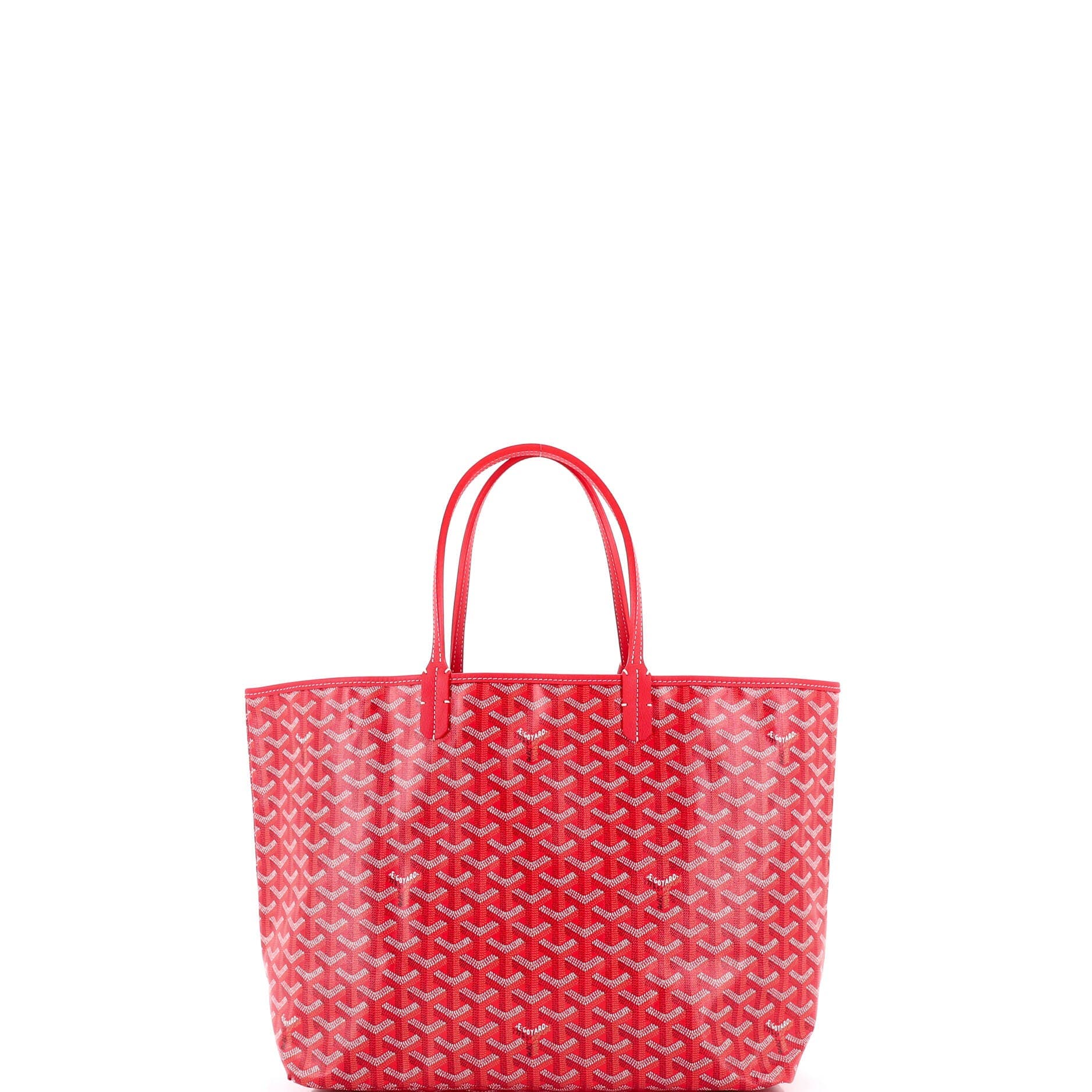 Pre-Owned Goyard Saint Louis Reversible Tote Coated Canvas and Printed Canvas PM, Alternate, color, Red