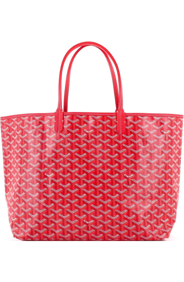 Pre-Owned Goyard Saint Louis Reversible Tote Coated Canvas and Printed Canvas PM, Alternate, color, Red