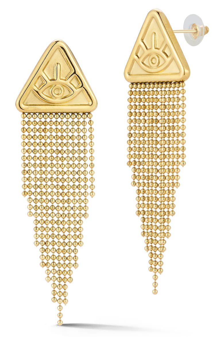 Evil Eye Drop Earrings, Main, color, GOLD