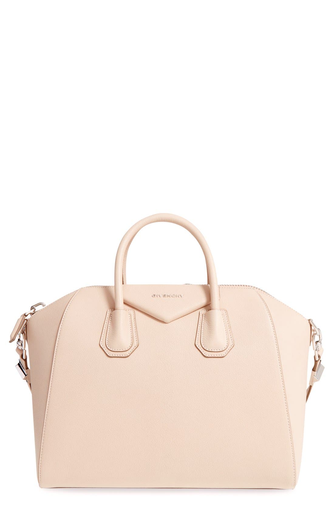 'Medium Antigona' Sugar Leather Satchel, Main, color, NUDE