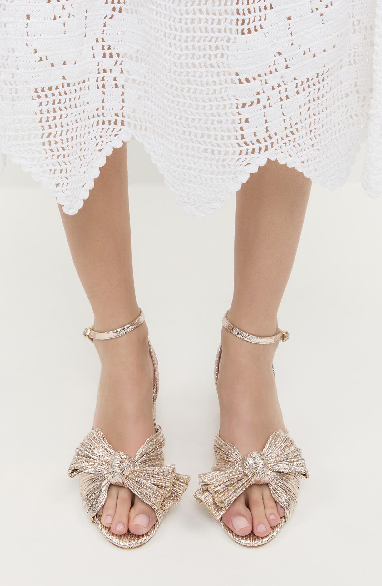 Dahlia Ankle Strap Knotted Sandal, Alternate, color, CHAMPAGNE