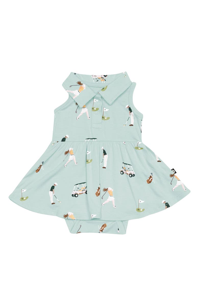 Kyte BABY Polo Skirted Bodysuit, Main, color, Golf