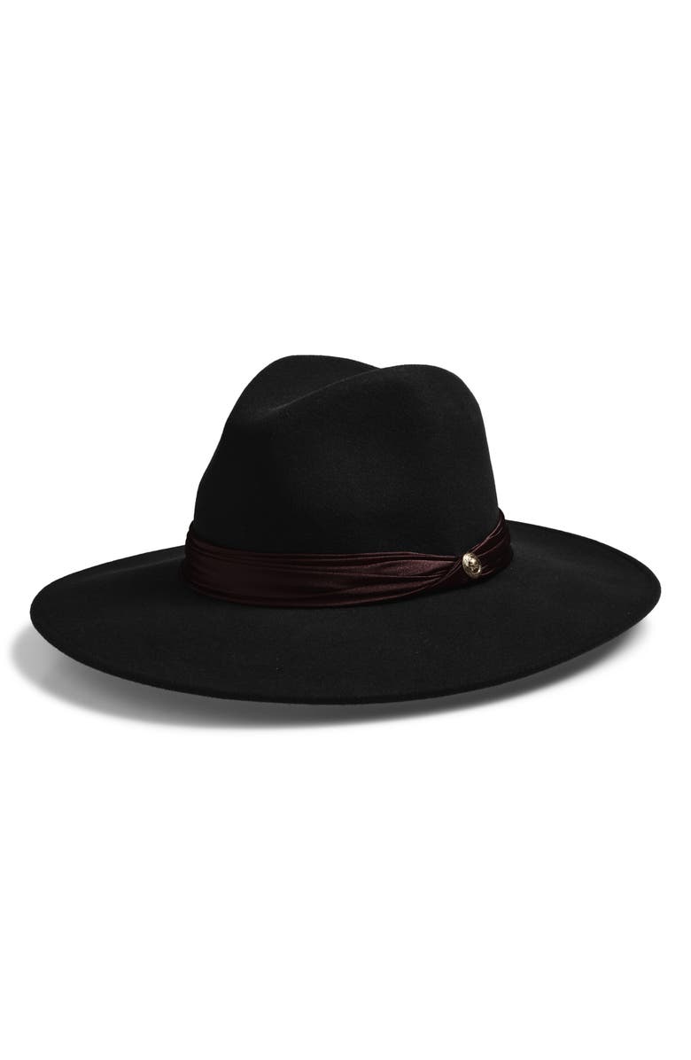 rag & bone Clara Wool Felt Fedora, Main, color, Black