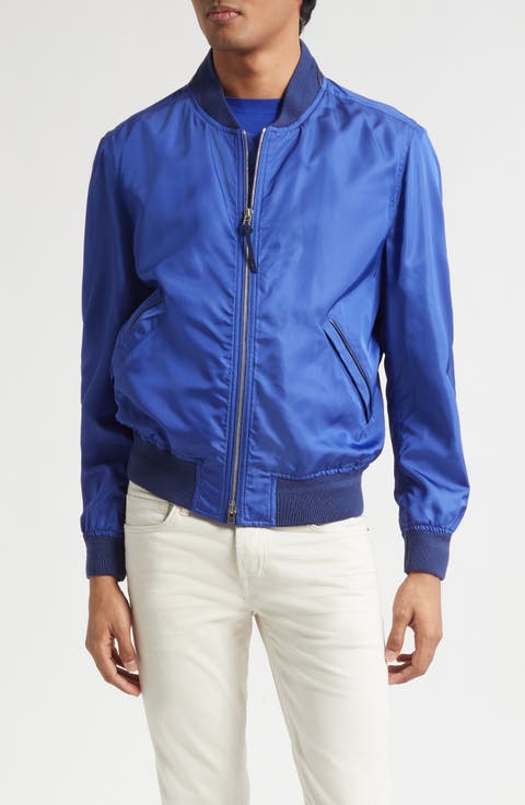 Technical Silk Poplin Bomber Jacket