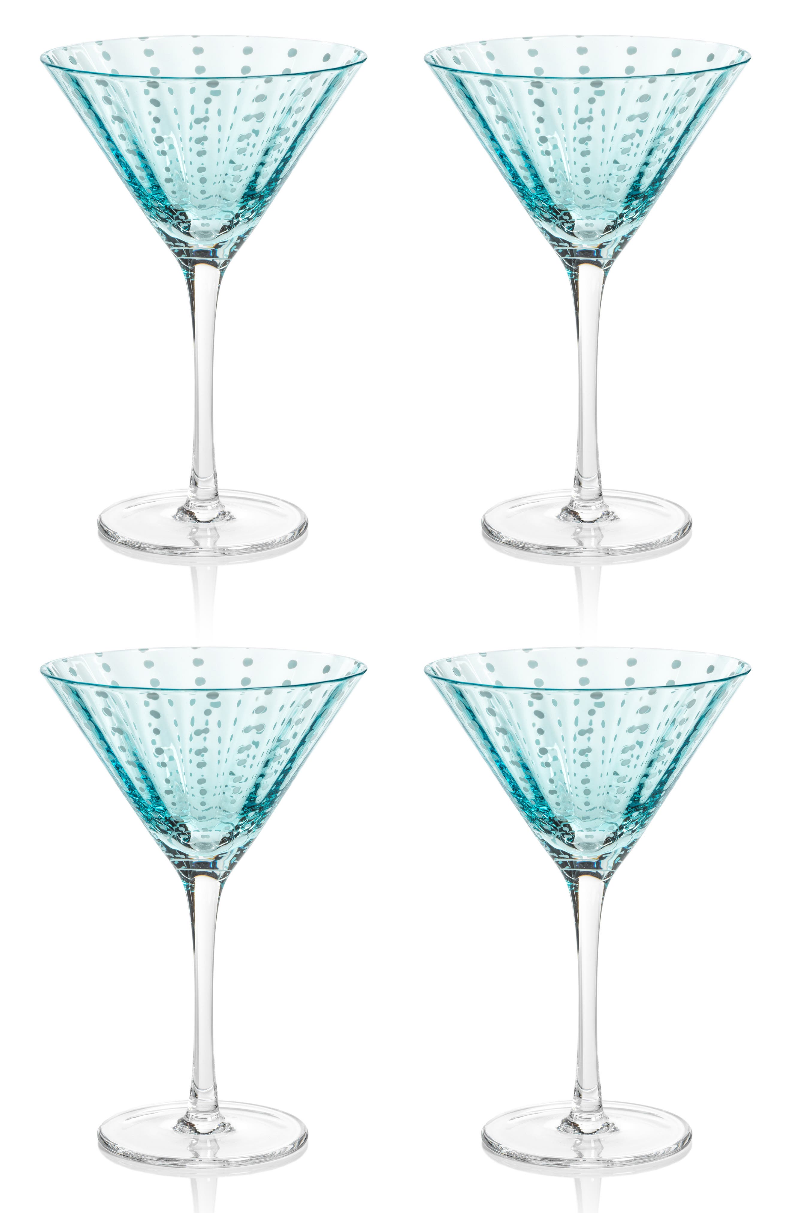 Zodax Portofino Dot Set of 4 Martini Glasses