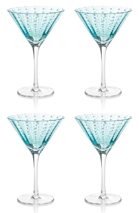 Portofino Dot Set of 4 Martini Glasses