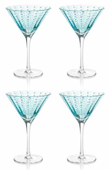 Zodax Portofino Dot Set of 4 Martini Glasses
